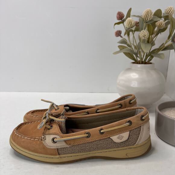 Sperry Authentic Angelfish 1-Eye Colorblock Boat Shoe Tan Women 8 NWOB - Picture 3 of 9